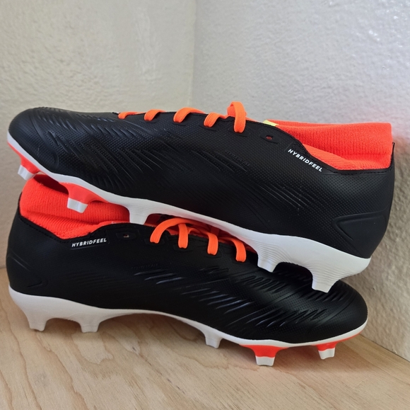 Adidas PREDATOR LEAGUE SOCK FG Cblack/Ftwwht/Solred Soccer Cleats IG7772 - Picture 3 of 11